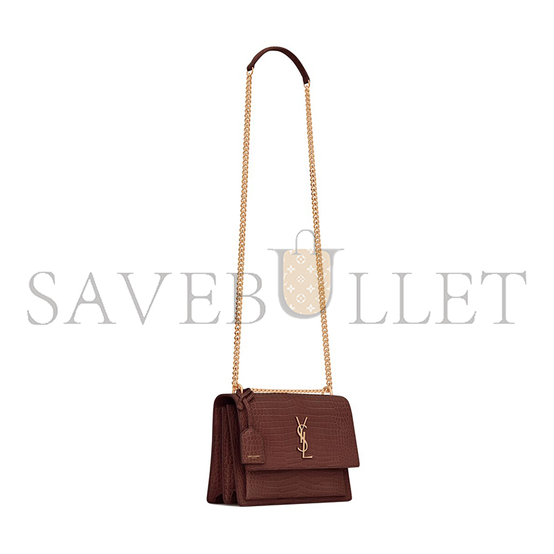 YSL SUNSET MEDIUM IN CROCODILE-EMBOSSED LEATHER 442906DND0J6147 (22*16*6.5cm) YSL SUNSET MEDIUM IN CROCODILE-EMBOSSED LEATHER 442906DND0J6147 (22*16*6.5cm)